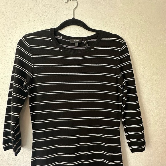 Theory Delissa B Prosecco Striped Midi Dress, Black/White - Picture 3 of 6